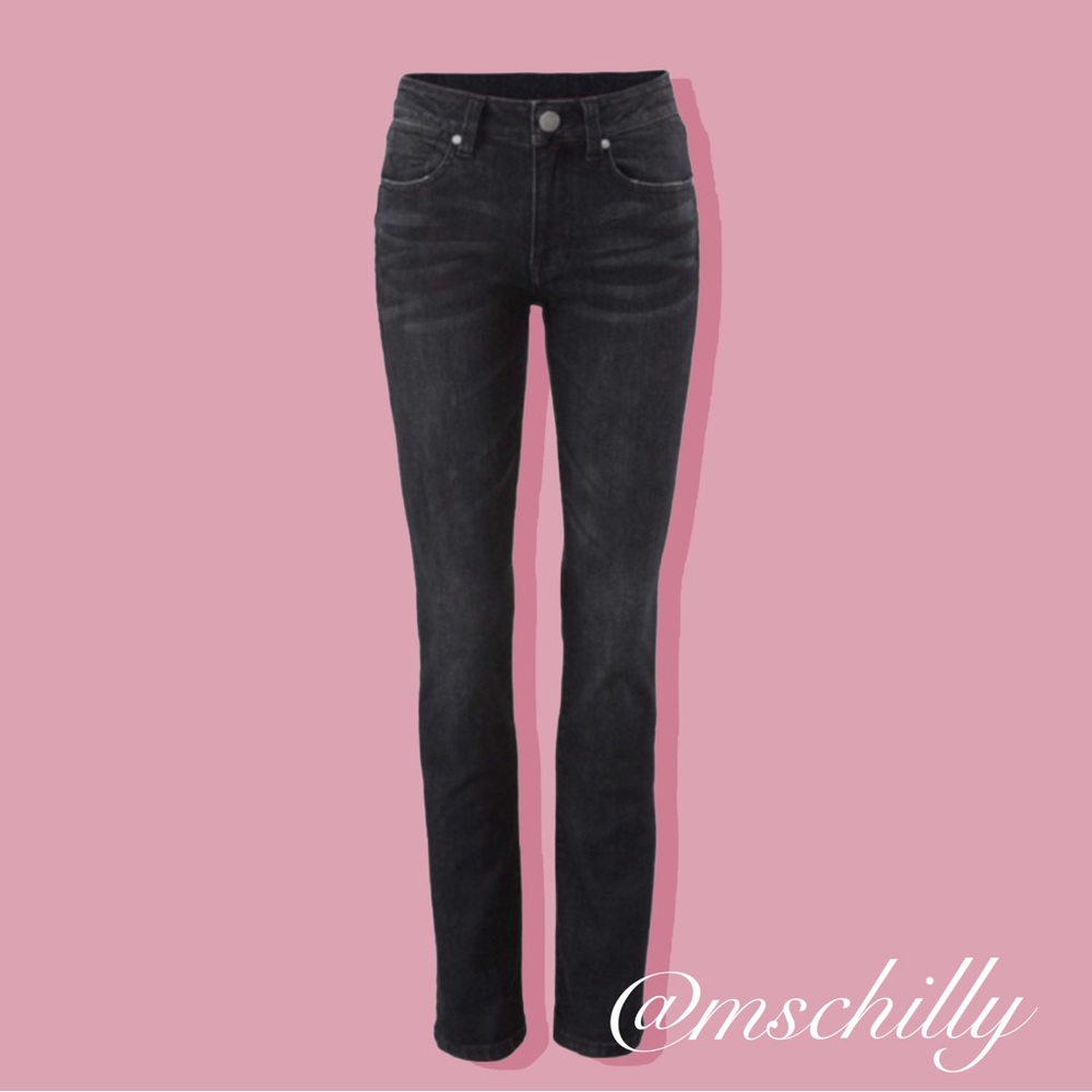 Cabi Washed Black Denim Smolder High Straight Jeans 3560 Sz 12